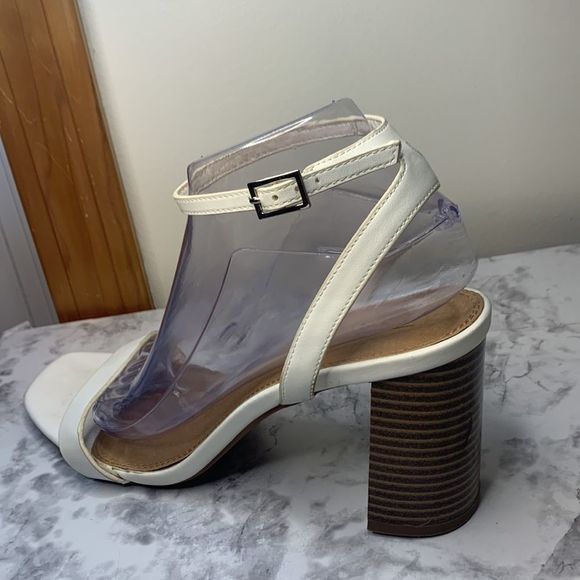 90's Y2K Chunky Heel, Square Toe Ankle Strap Heel in size 8.5 ASOS - Picture 1 of 16